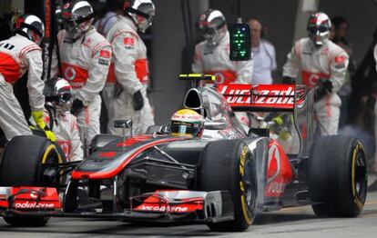 Hamilton durante el Gran Premio de China