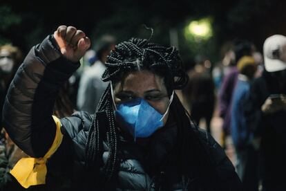 Protesto contra o racismo em São Paulo, no dia 13 de maio de 2021