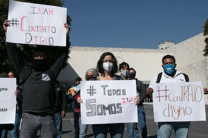 Instituto Nacional de Antropología e Historia que no han sido basificados protestan