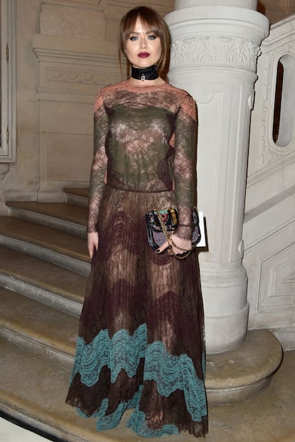 La bloguera Kristina Bazan, perfecta con vestido de Valentino.