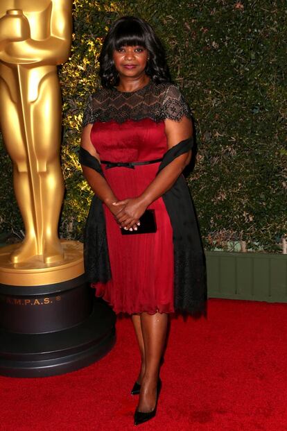 Octavia Spencer optó por este diseño de Tadashi Shoji