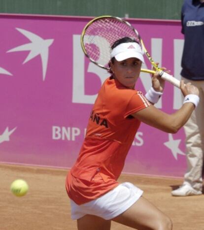 Anabel Medina, en un partido de la Copa Federación en que representó a España en el año 2007.