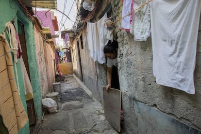 Una vecindad del callejón San Juanico, en Ciudad de México.