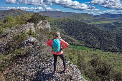 La vista desde el collado del Avellanedo, en el parque natural de Izki (Álava).