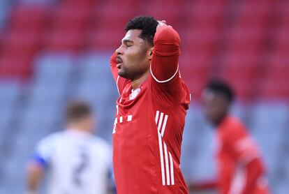 Gnabry, durante un partido de la Bundesliga de esta temporada con el Bayern de Múnich. / (REUTERS)