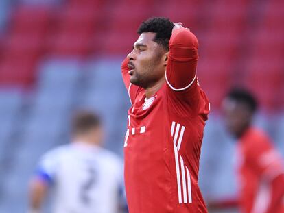 Gnabry, durante un partido de la Bundesliga de esta temporada con el Bayern de Múnich. / (REUTERS)