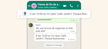 Fijar tres mensajes en WhatsApp