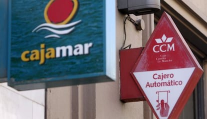 Sucursales de Cajamar y Caja Castilla La Mancha en Madrid.