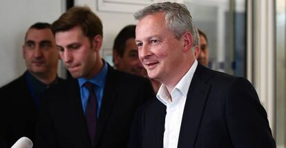 Bruno Le Maire en la sede de Los Republicanos en París, a finales de Abril.
