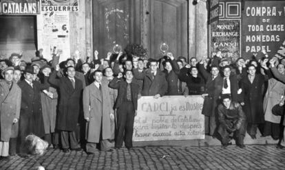 Reobertura, el febrer de 1936, de la Seu del CADCI, tancada dels dels Fets del 6 d'octubre de 1934.