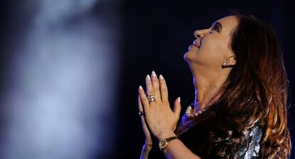 Cristina Fernández, en un acto en la Plaza de Mayo.