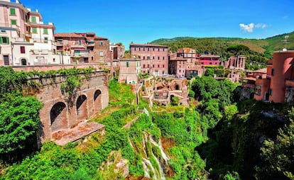 Jardines de villa Gregoriana, en Tívoli.