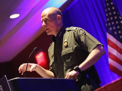 Ronald Vitiello, jefe de la Polic&iacute;a de Fronteras de EE UU, en la Border Security Expo de San Antonio, este mi&eacute;rcoles.