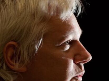 El fundador de Wikileaks, Julian Assange, hoy en Londres.