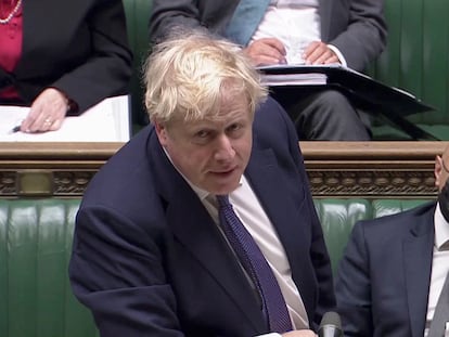 Boris Johnson, este miércoles, durante la sesión de control en la Cámara de los Comunes