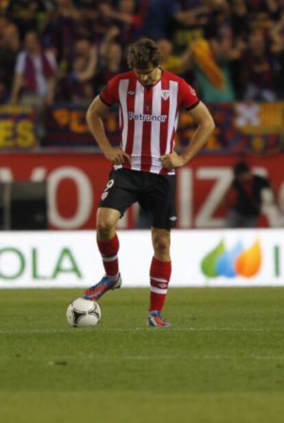 Llorente, durante el último partido que disputó con el Athletic, ante el Barcelona, en la final de la Copa del Rey (0-3)