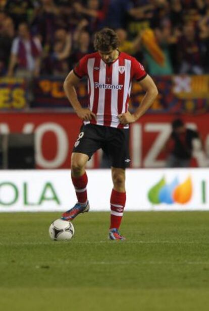 Llorente, durante el &uacute;ltimo partido que disput&oacute; con el Athletic, ante el Barcelona, en la final de la Copa del Rey (0-3)