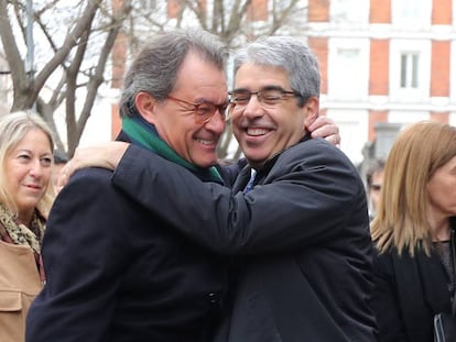 Artur Mas amb Francesc Homs avui a Madrid.