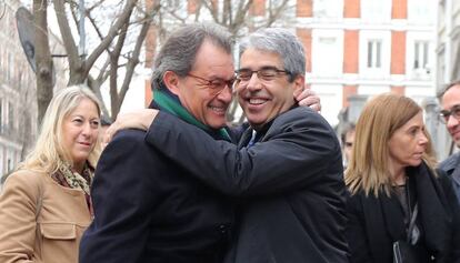 Artur Mas amb Francesc Homs avui a Madrid.