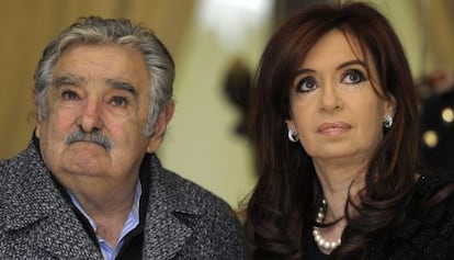 Jose Mujica y Cristina Fern&aacute;ndez, en agosto de 2011.