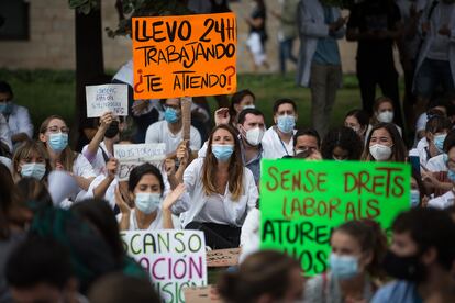 Protesta de médicos ante el Departamento de Salud, en una imagen de 2020.
