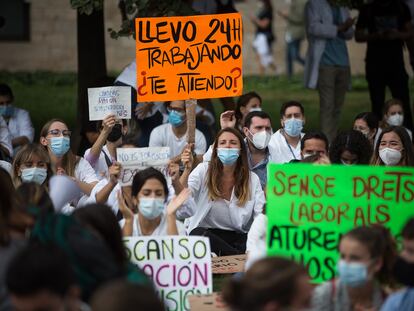 Protesta de médicos ante el Departamento de Salud, en una imagen de 2020.