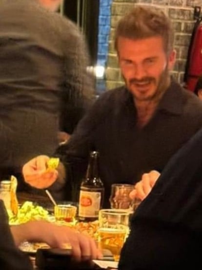 David Beckham en un restaurante en Monterrey (Estado de Nuevo León), este 10 de abril.
