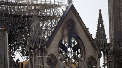 Catedral de Notre Dame en París, el pasado miércoles, tras el incendio.