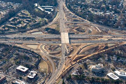 Vista de la interconexión de la I-66, en los alrededores de Washington DC.