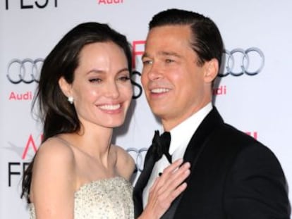 Angelina Jolie e Brad Pitt na apresenta&ccedil;&atilde;o de &#039;&Agrave; Beira Mar&#039;.