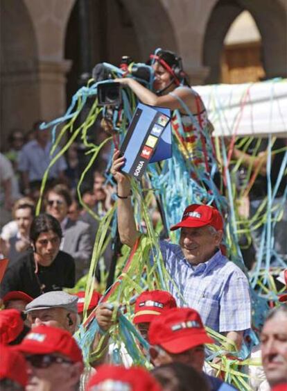 El ambiente ayer en la plaza central de Soria.