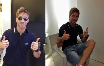 Sergio Ramos exhibe su nueva imagen a trav&eacute;s de &#039;Twitter&#039;.