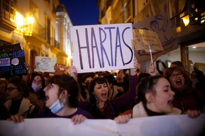 Manifestación en Sevilla por el Día Internacional de la Mujer de 2022.