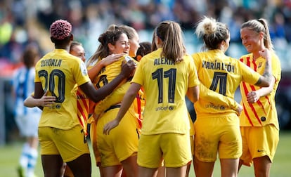 Marta Torrejón celebra la consecución de un gol en la final de la Supercopa. 