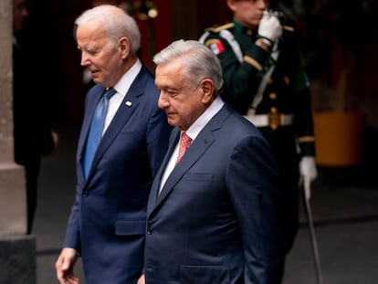 Joe Biden y Andrés Manuel López Obrador en Ciudad de México, el 9 de enero de 2023.