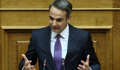 El primer ministro de Grecia, Kyriakos Mitsotakis, en el parlamento el pasado julio. 