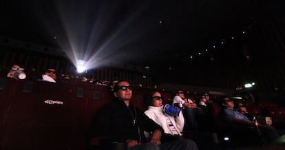 Uma uma sala de cinema na Cidade de México.