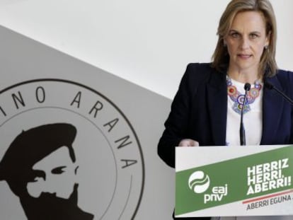 La presidenta del PNV en Bizkaia, Itxaso Atutxa, este jueves en Bilbao.