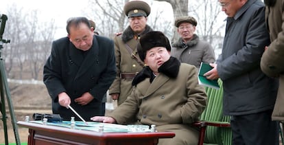 O líder da Coreia do Norte, Kim Jong-un, em uma imagem divulgada pela agência KCNA.