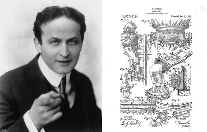 El maestro del escapismo, el mago Houdini, "el hombre imposible de encerrar", según decían sus carteles promocionales, <a href="https://patentimages.storage.googleapis.com/c5/a9/b0/a041a406cea906/US1370316.pdf" rel="nofollow" target="_blank">diseñó en 1917 este traje de buceo "más fácil de quitar"</a>, explica en la documentación. El objeto del invento no era tanto sorprender a su público con un truco "aún más difícil", sino garantizar que un submarinista pudiera deshacerse rápidamente del traje en caso de emergencia y llegar a la superficie sano y salvo. Aunque quizá también lo utilizara en sus espectáculos de magia.