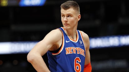 Krisptaps Porzingis con los Knicks.