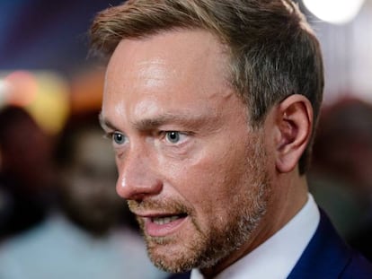 Christian Lindner, líder de los liberales alemanes, tras conocer el resultado de las elecciones federales.