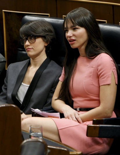 Las dos presentadoras de La Sexta, durante los actos de conmemoración de la Constitución.