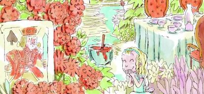 Ilustración de Raúl Sagospe para el libro 'Prohibido leer a Lewis Carroll" de Diego Arboleda.