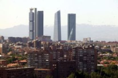 Panorámica de las Cuatro Torres de Madrid.