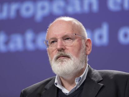 El vicepresidente de la Comisión Europea para el Green Deal, Frans Timmermans, este jueves.