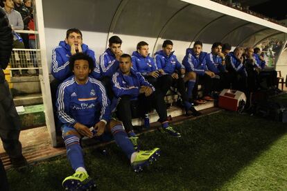 El banquillo del Real Madrid en Vallecas