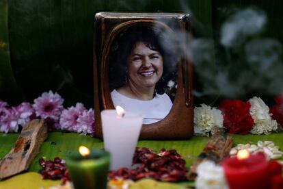 Una imagen de la activista Berta C&aacute;ceres, asesinada en Honduras, durante un acto de protesta en M&eacute;xico D. F. el pasado d&iacute;a 15.