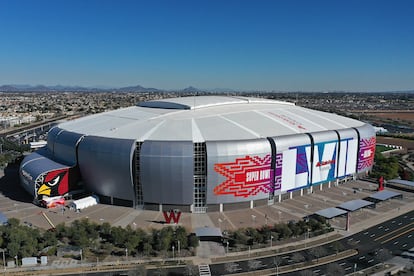 El estadio de los Cardenales de Arizona que será sede del Super Bowl LVII.