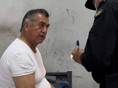 El exgobernador de Nuevo León, Jaime Rodríguez, El Bronco, en el Penal de Apodaca.